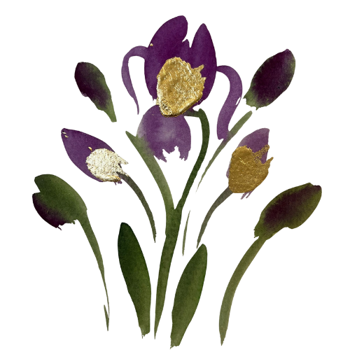Dimore Pulcino: Fiori viola artistici, simbolo di eleganza toscana a Palazzo Danesi. Lux soggiorni a Montepulciano.
